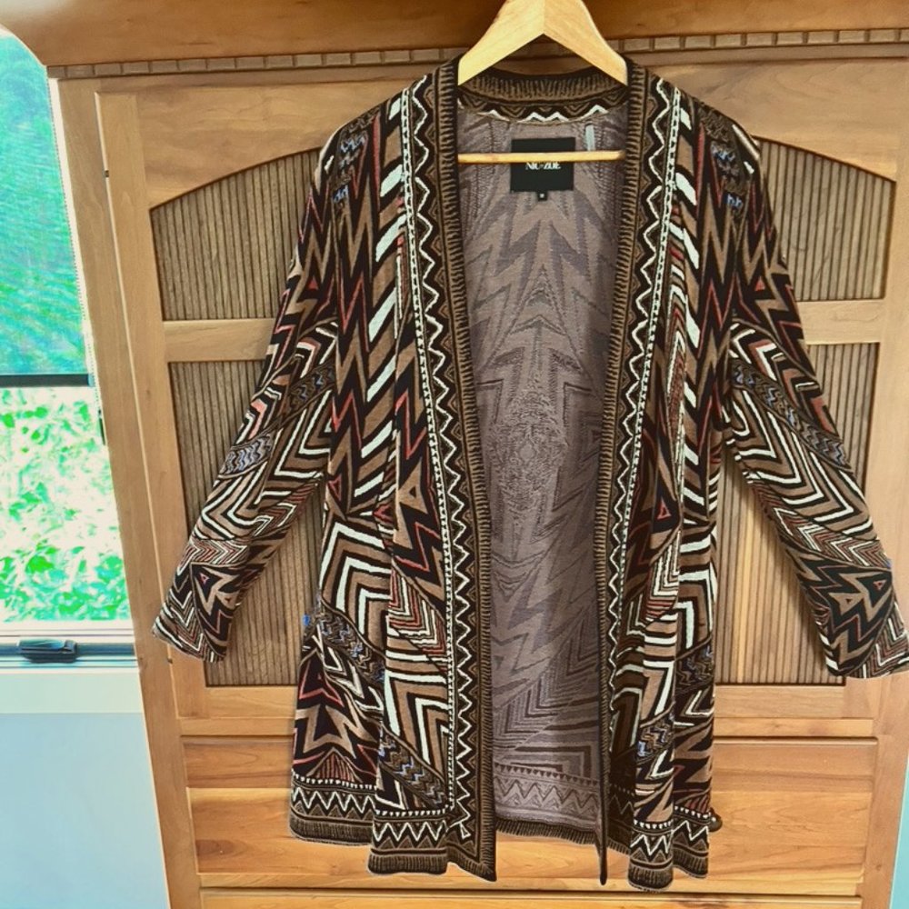 Nic + Zoe Tribal Print Tunic Sweater, sz M
